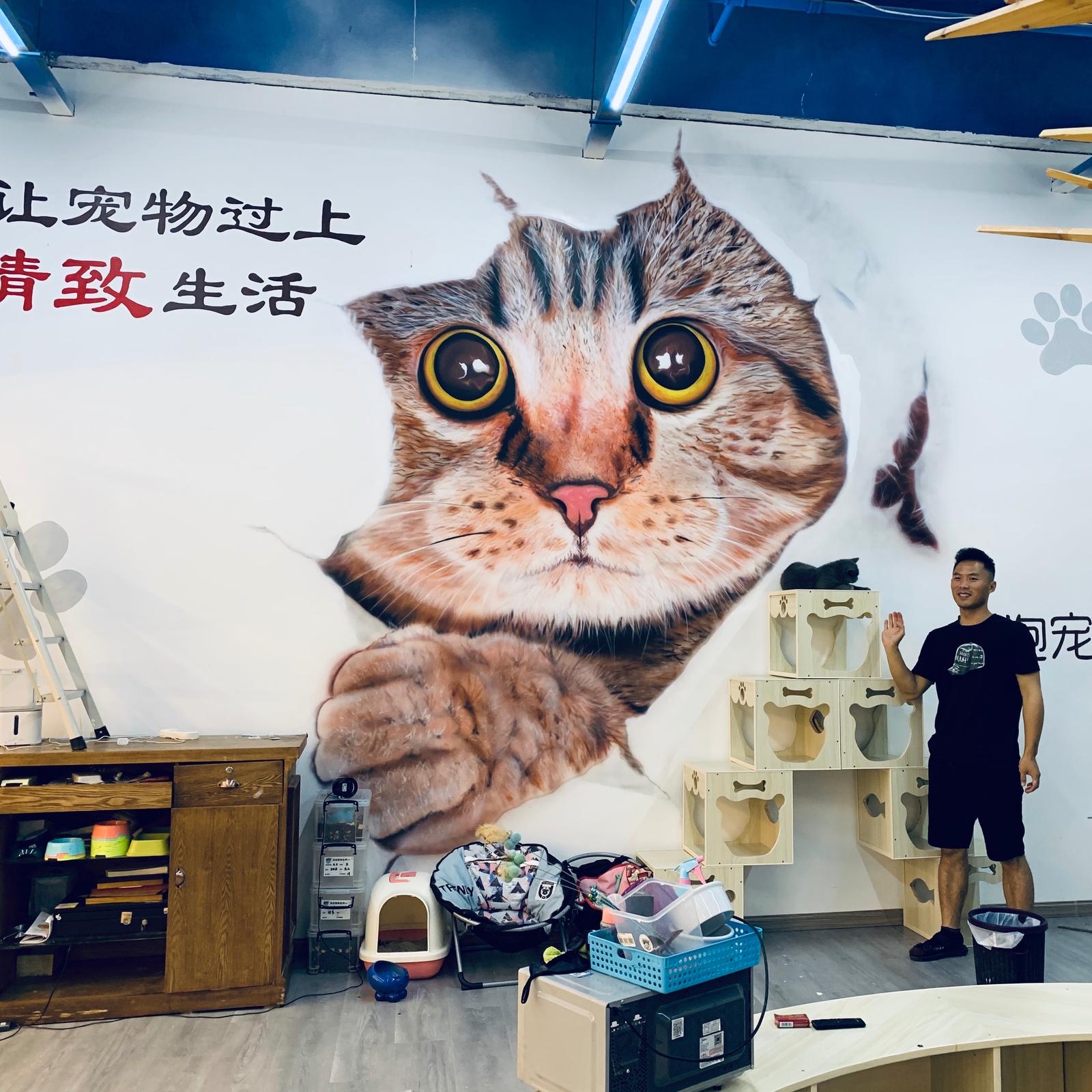 千行空间艺术文章《乡镇店铺的第一面墙:三天工期全记录》配图